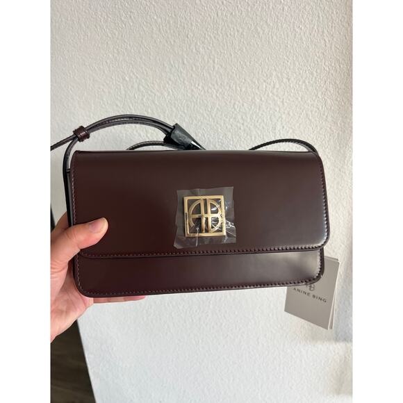 NEW Anine Bing Elly crossbody bag Burgundy NWT - Picture 7 of 12